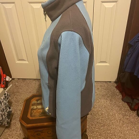North Face Womens Medium Light Blue/ Gray Fleece Full ZIP Jacket - Picture 2 of 5